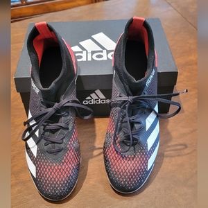 Adidas predator 20.3 IN indoor soccer shoe, men's size 10.5 in black, red, white